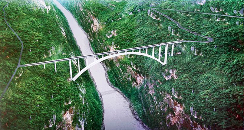 Jinshajiang Ying'ge cableway bypass bridge draw,260m span.jpg